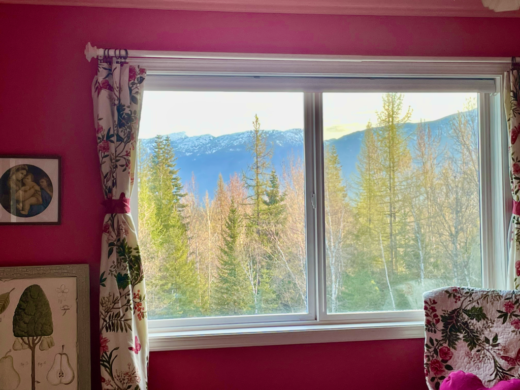 view of the peaks from the bedroom next to the kitchen