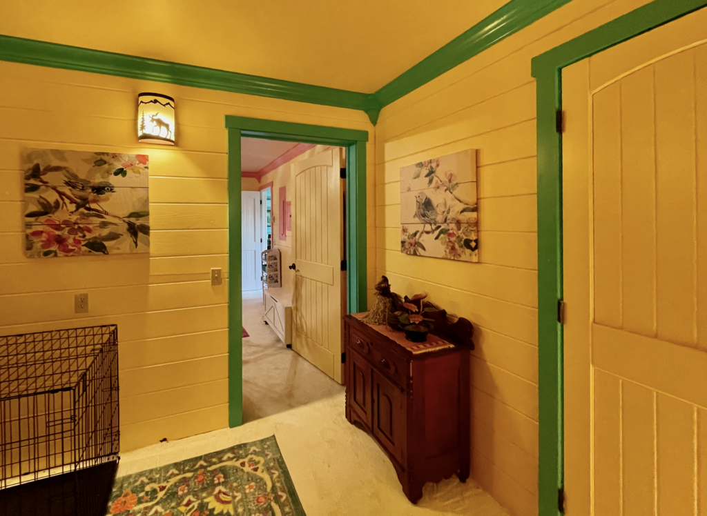 View of the door connecting the media and bonus room.