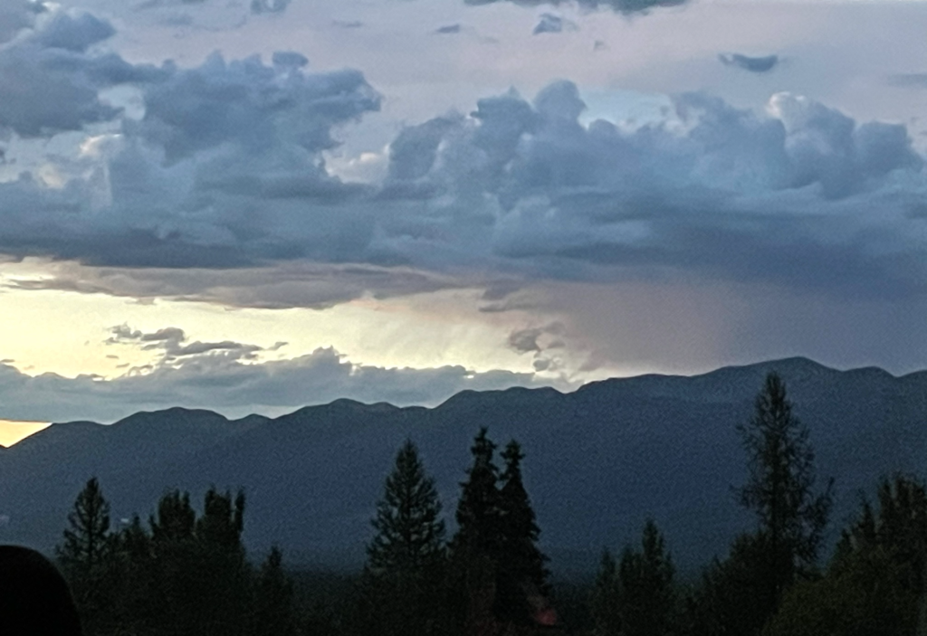 Late evening storm clouds over the Swan Range taken from the living room window.
